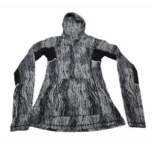 lululemon athletica Black & White Marbled Hooded Pullover